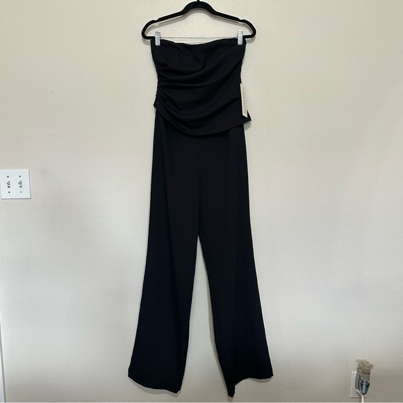 NWT Ronny kobo ambre jumpsuit sweetheart neckline strapless wideleg M medium - Picture 1 of 3